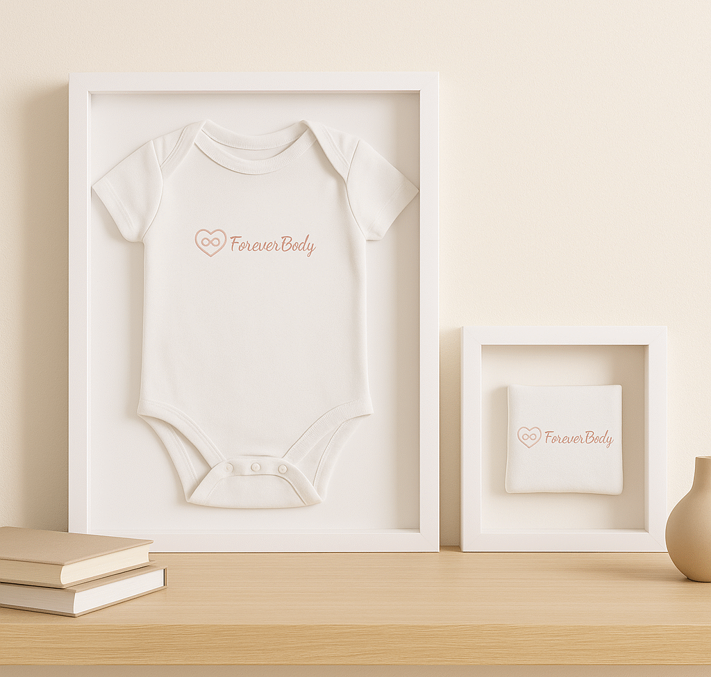 A foreverbody stored in a shadowbox and a frame